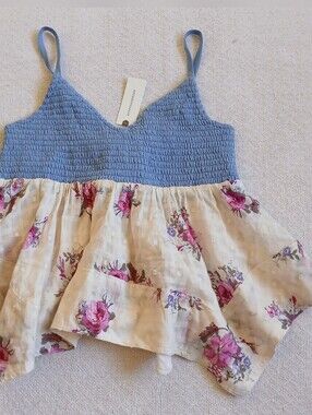 pilcro ♡ heritage hankey hem tank small anthropologie boho fairy cottage romanti